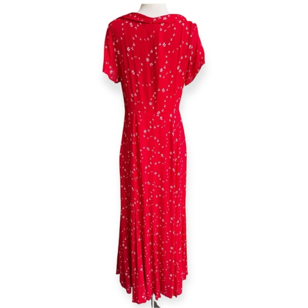 Reformation Red Floral Maxi Dress Size 12 Vintage  inspired - Picture 3 of 6